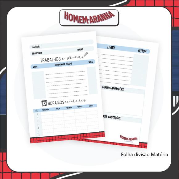 Arquivo Digital Combo Caderno Homem Aranha