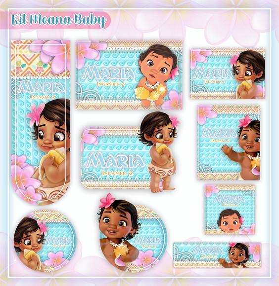 Arquivo Digital Combo Caderno Moana Baby