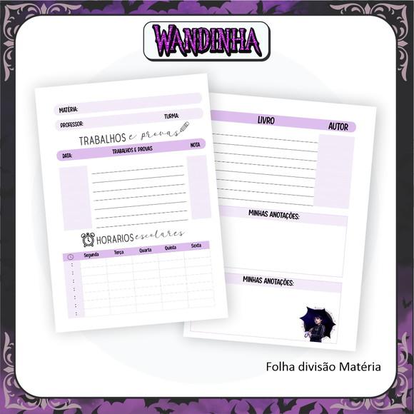 Arquivo Digital Combo Caderno Wandinha Adams