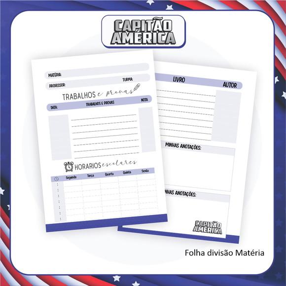 Arquivo Digital Combo Escolar Capitão América