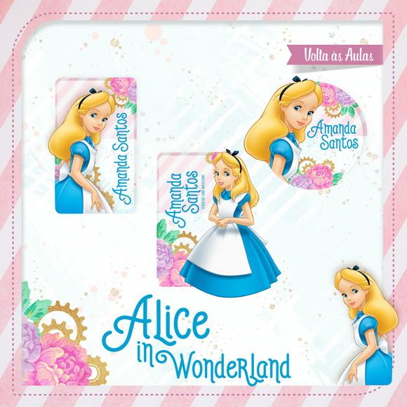 Arquivo Digital Etiqueta Escolar Alice Pais Maravilhas