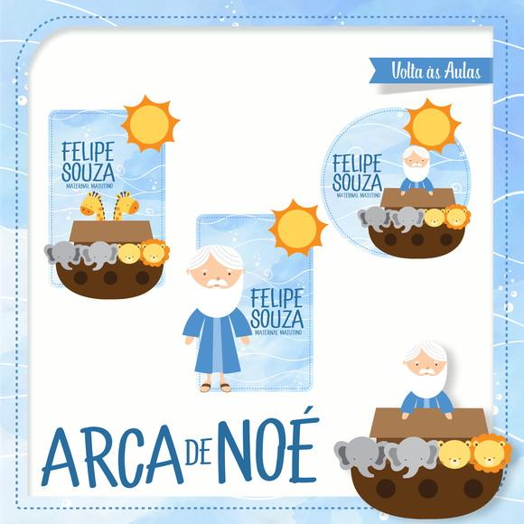 Arquivo Digital Etiqueta Escolar Arca de noé