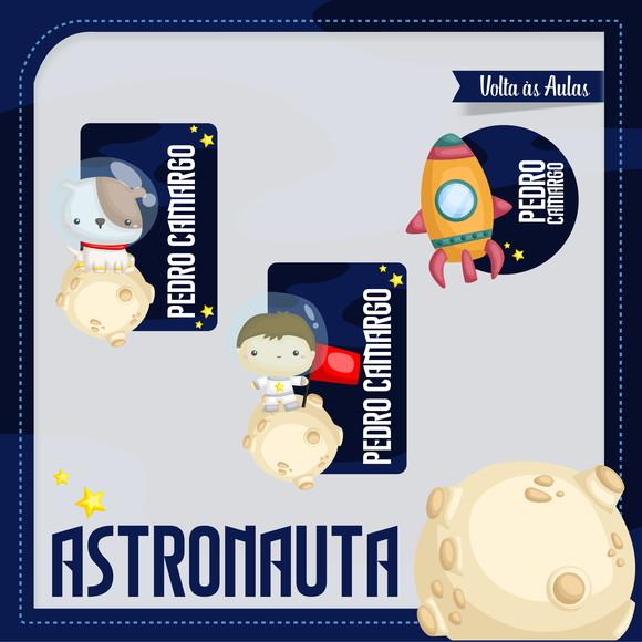 Arquivo Digital Etiqueta Escolar Astronauta