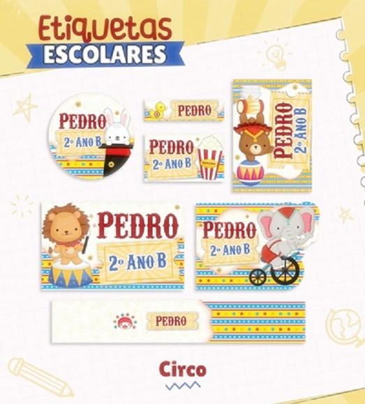 Arquivo Digital Etiqueta Escolar Circo