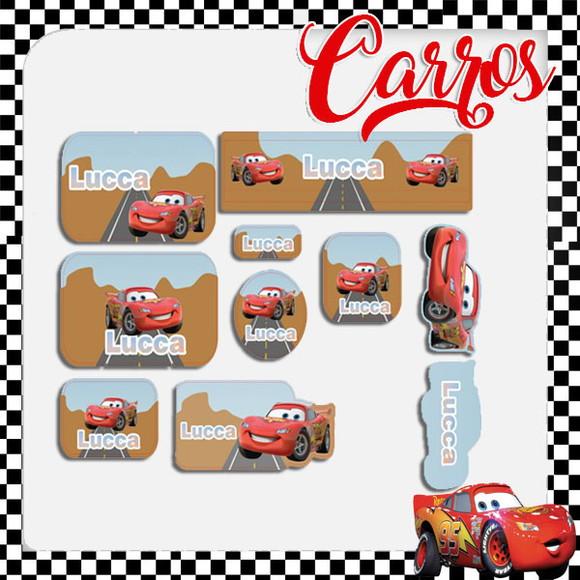 Arquivo Digital Etiqueta Escolar Carros
