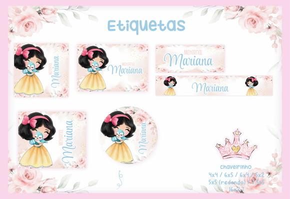 Arquivo Digital Etiqueta Escolar Branca de Neve