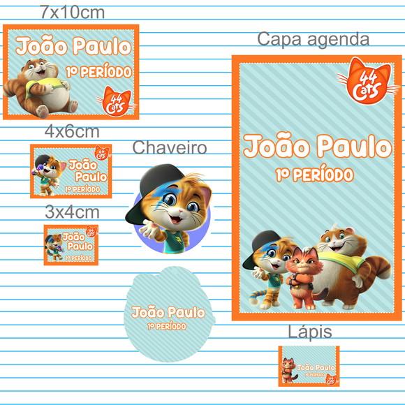 Arquivo Digital Etiqueta Escolar Gatos