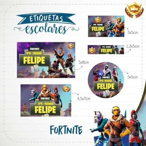 Arquivo Digital Etiqueta Escolar Fort Nite