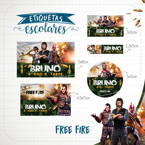 Arquivo Digital Etiqueta Escolar Free Fire