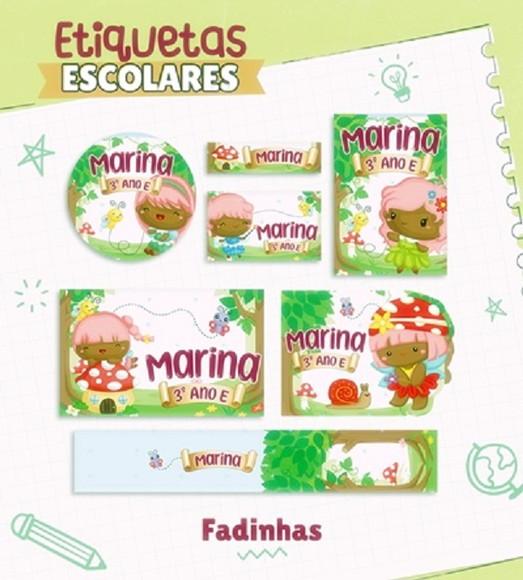 Arquivo Digital Etiqueta Escolar Fadinhas