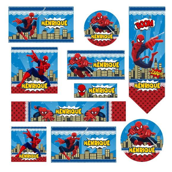 Arquivo Digital Etiqueta Escolar Homem Aranha