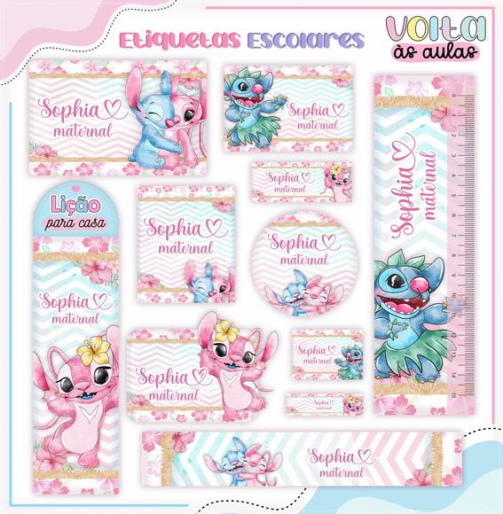Arquivo Digital Etiqueta Escolar Stitch