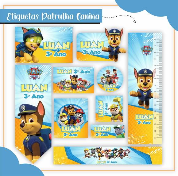 Arquivo Digital Etiqueta Escolar Patrulha Canina