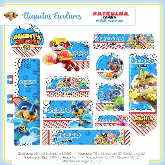 Arquivo Digital Etiqueta Escolar Patrulha Canina