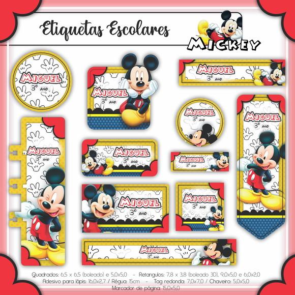 Arquivo Digital Etiqueta Escolar Mickey