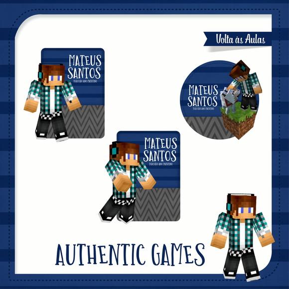 Arquivo Digital Etiqueta Escolar Minecraft