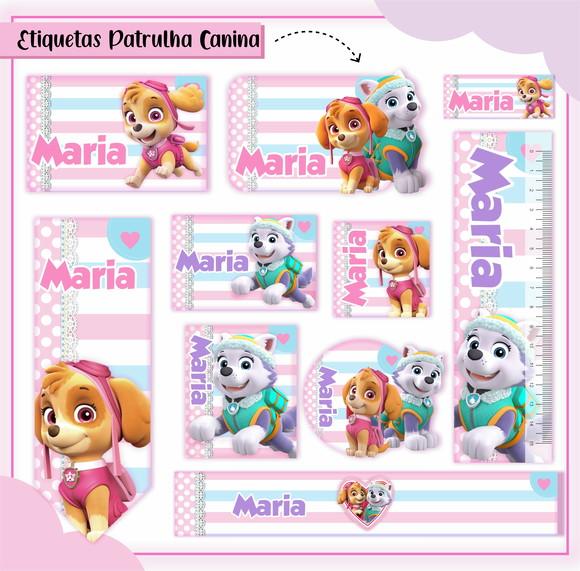 Arquivo Digital Etiqueta Escolar Patrulha Canina