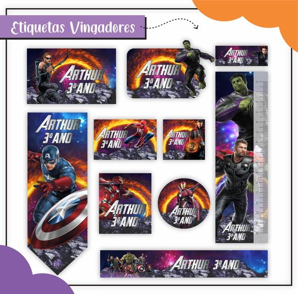 Arquivo Digital Etiqueta Escolar Vingadores