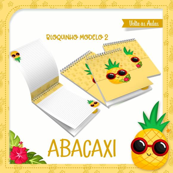 Arquivo Digital Kit Caderno + Bloquinho + Etiqueta Abacaxi
