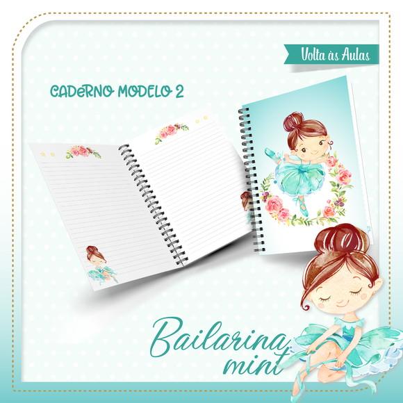 Arquivo Digital Kit Caderno + Bloquinho + Etiqueta Bailarina