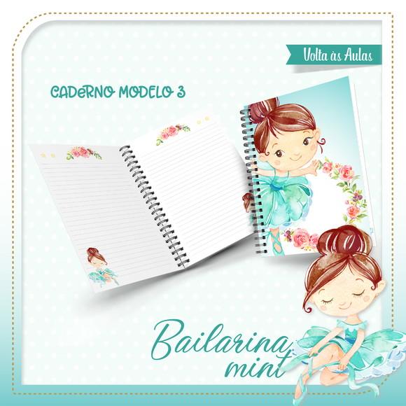 Arquivo Digital Kit Caderno + Bloquinho + Etiqueta Bailarina