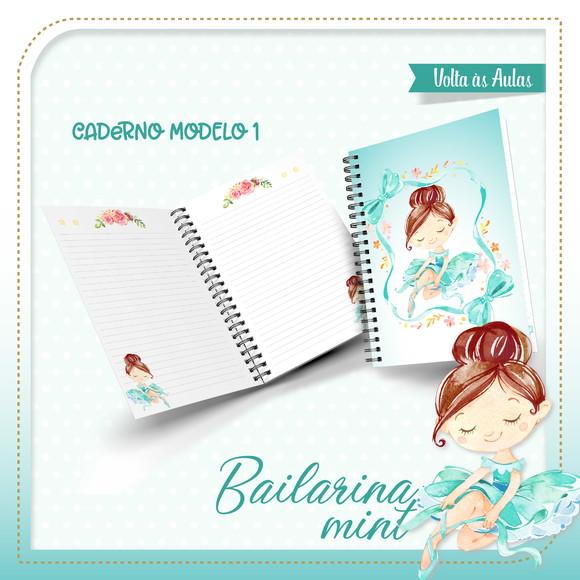 Arquivo Digital Kit Caderno + Bloquinho + Etiqueta Bailarina