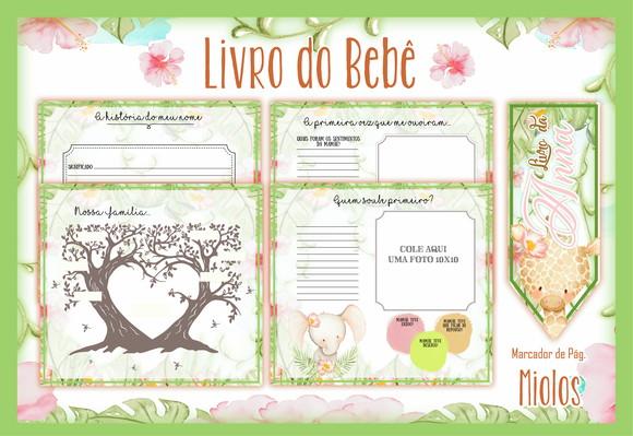 ARQUIVO DIGITAL LIVRO BEBÊ SAFARI MENINA