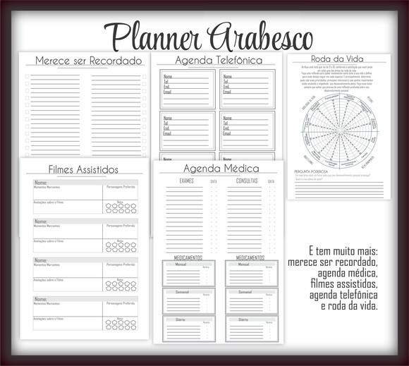 Arquivo Digital Planner Arabesco 2021