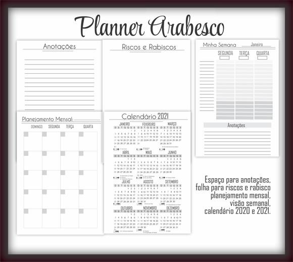 Arquivo Digital Planner Arabesco 2021