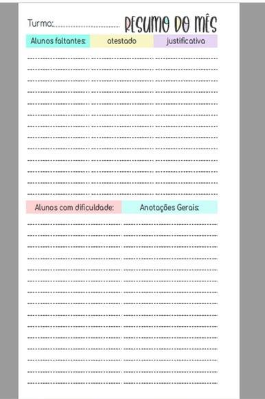 Arquivo Digital Planner Professor A5