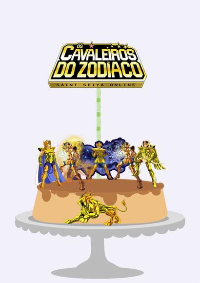 Arquivo Digital Topo de Bolo Cavaleiros do Zodíaco