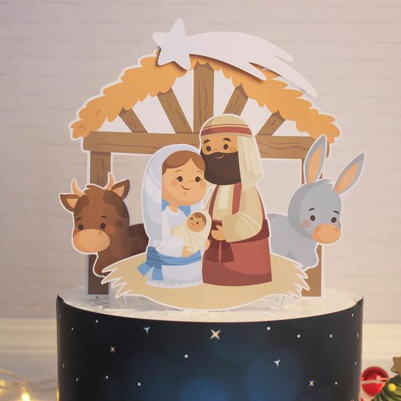 Arquivo Digital Topo de Bolo Natal Presepio