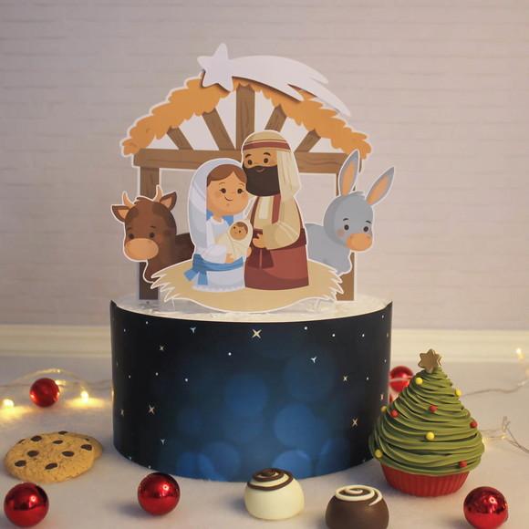 Arquivo Digital Topo de Bolo Natal Presepio