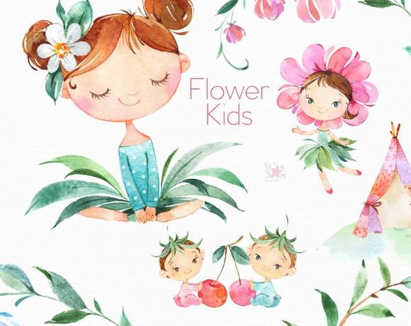 Kit Digital Menina Flores