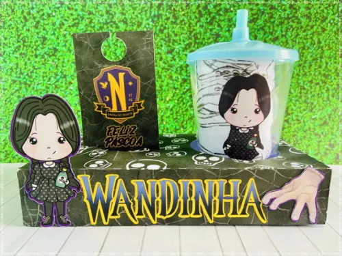Arquivo Corte Caixa Base Copo Wandinha