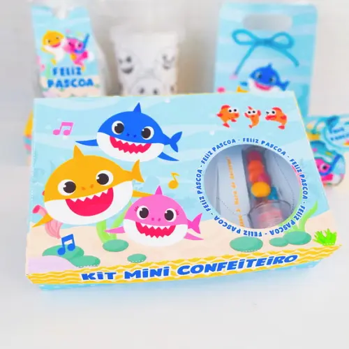 ARQUIVO CORTE CAIXA CONFEITEIRO BABY SHARK
