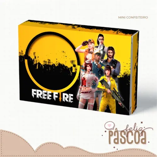 ARQUIVO CORTE CAIXA CONFEITEIRO FREE FIRE