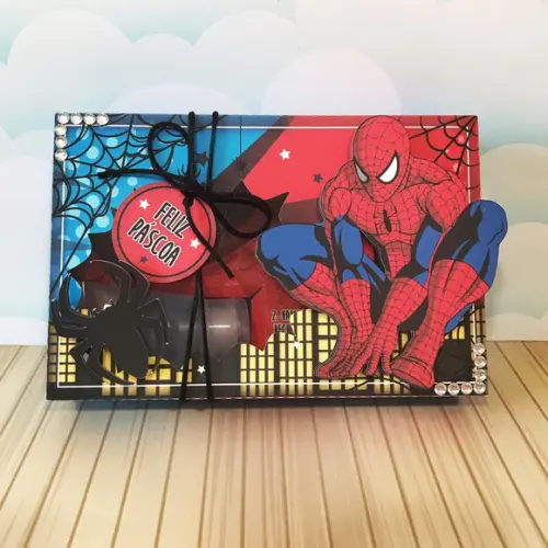 ARQUIVO CORTE CAIXA CONFEITEIRO PÁSCOA HOMEM ARANHA