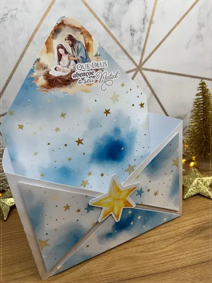 Arquivo Corte Caixa Envelope Natal
