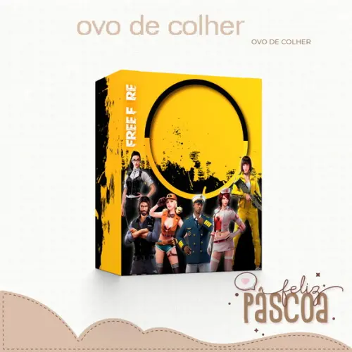 ARQUIVO CORTE CAIXA OVO DE COLHER FREE FIRE