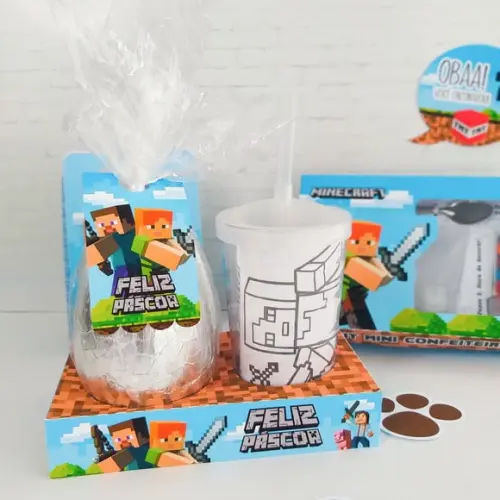 ARQUIVO CORTE CAIXA OVO KIT PINTURA MINECRAFT
