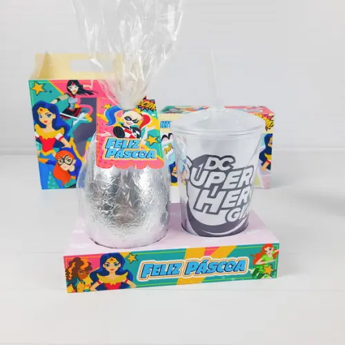 ARQUIVO CORTE CAIXA OVO KIT PINTURA SUPER HERO GIRLS