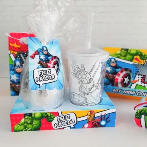 ARQUIVO CORTE CAIXA OVO KIT PINTURA VINGADORES