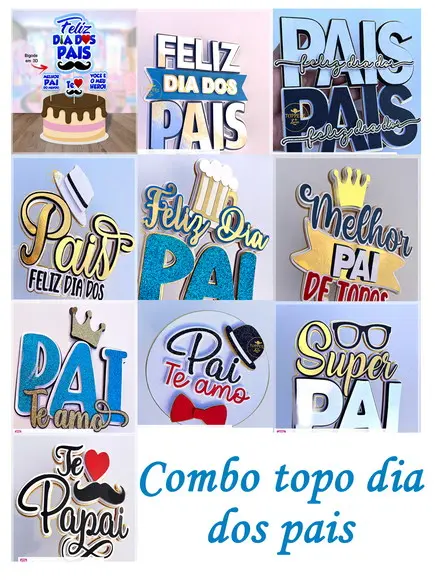 Arquivo Corte Combo Topo Bolo Dia dos Pais