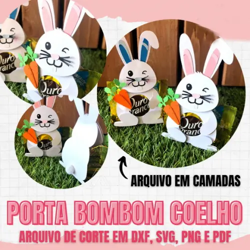 Arquivo Corte Porta Bombom Coelho Páscoa