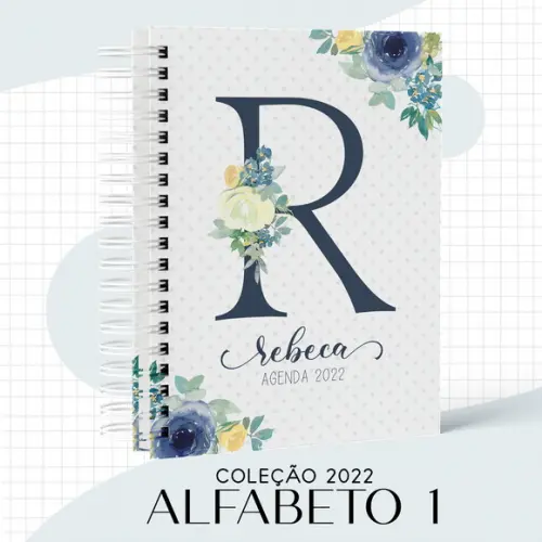 Arquivo Digital Agenda Floral Azul 2022
