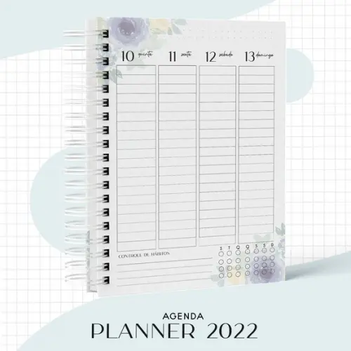 Arquivo Digital Agenda Floral Azul 2022