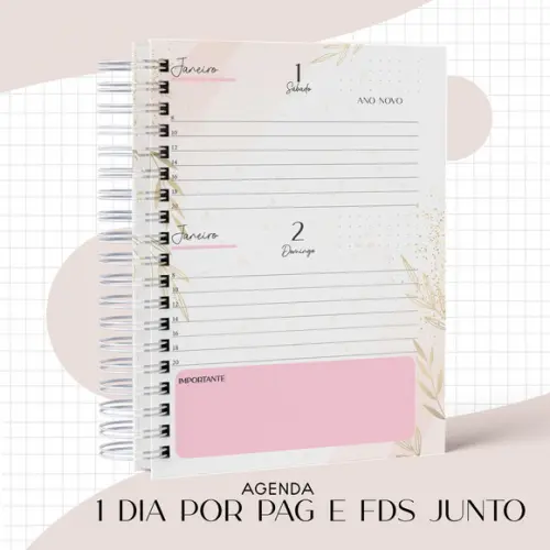 Arquivo Digital Agenda Floral Rosa 2022