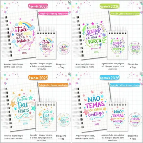 Arquivo Digital Agenda Lettering Versículos 2026