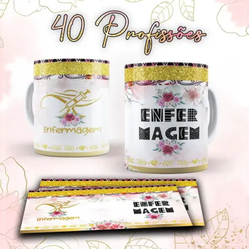 Arquivo Digital Arte Caneca 40 Profissões